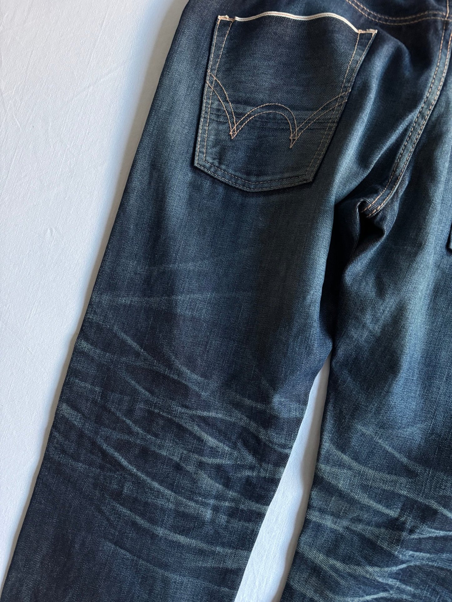 👖 Blugi Edwin Selvedge Denim cu Buckle Back – W34 L33 - anbracaminte