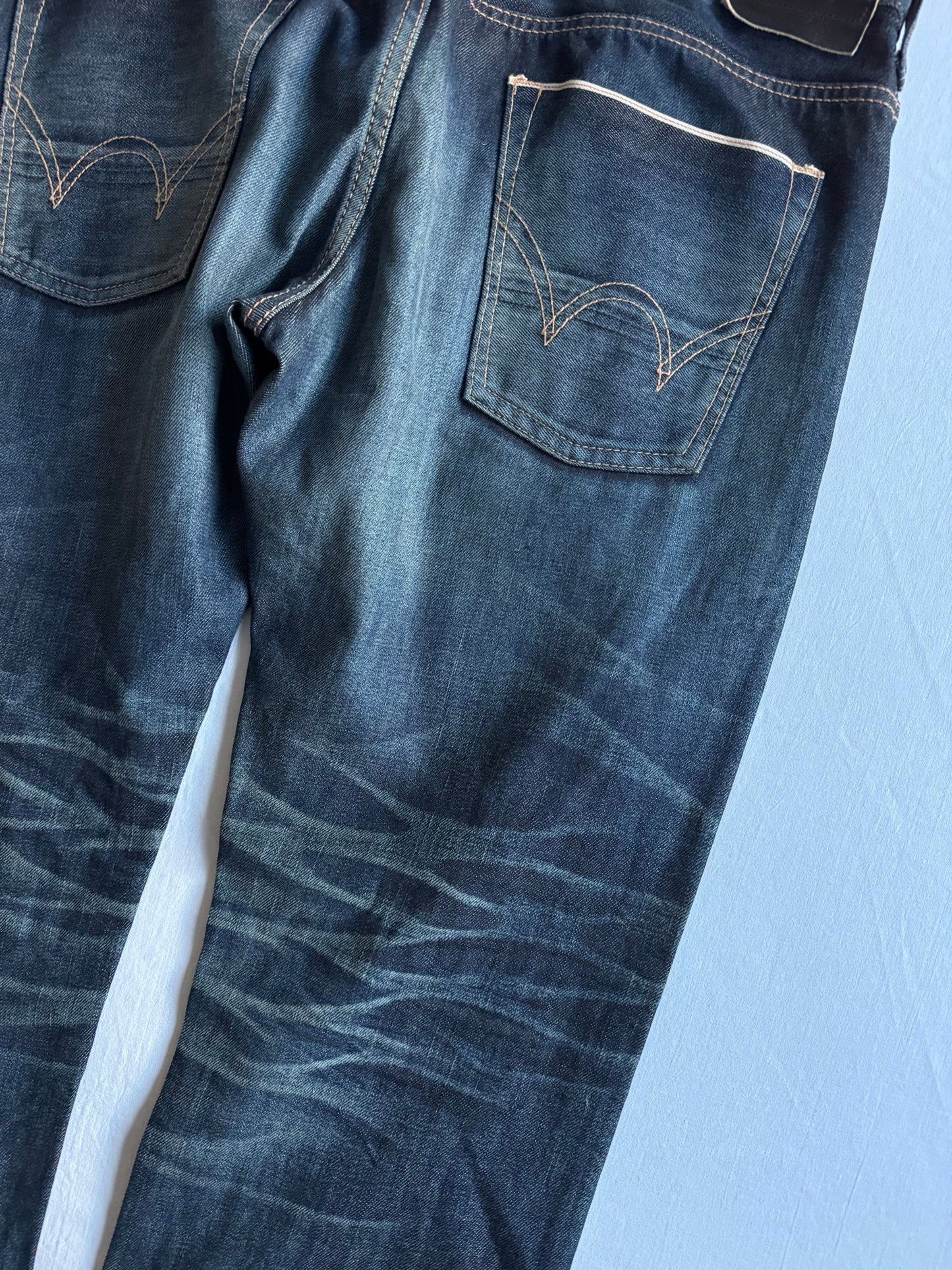 👖 Blugi Edwin Selvedge Denim cu Buckle Back – W34 L33 - anbracaminte