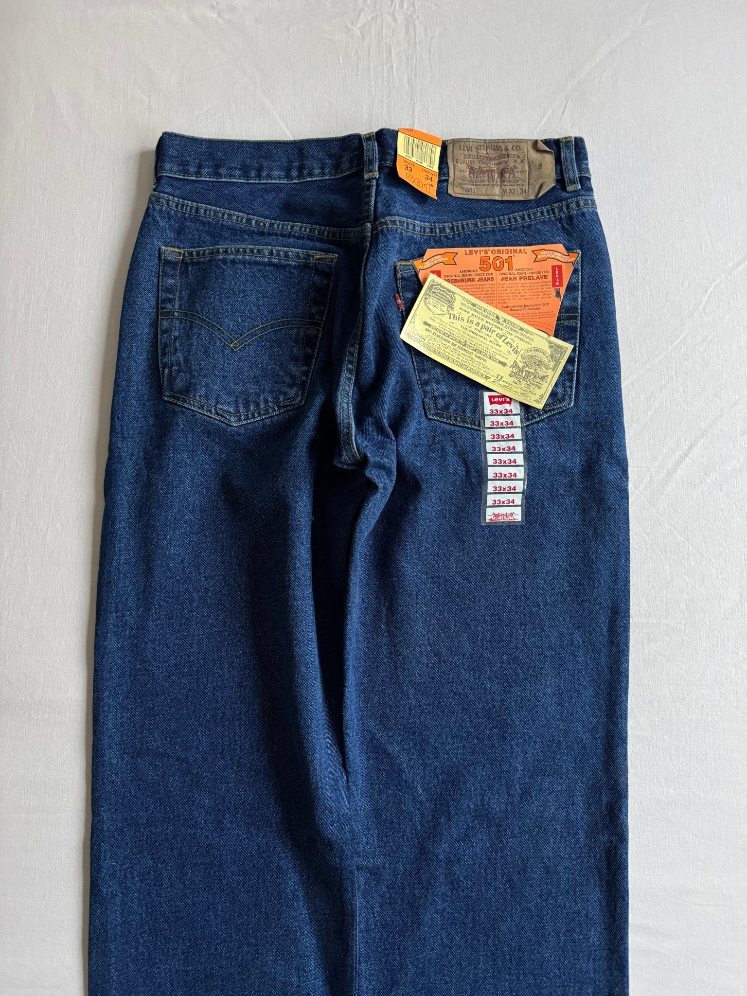 🧵 Blugi Levi’s 501 din 1996 – Deadstock, Noi cu Etichetă ( Mărimi : 34 x 34 si 32 x 34 ) - anbracaminte