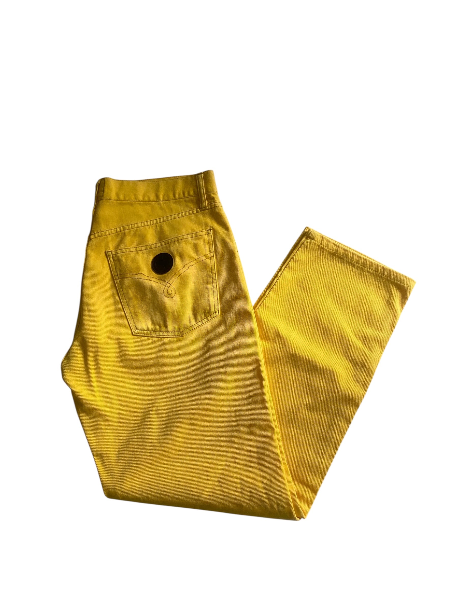 blugi galbeni vintage moschino, vedere frontală, mărime 34