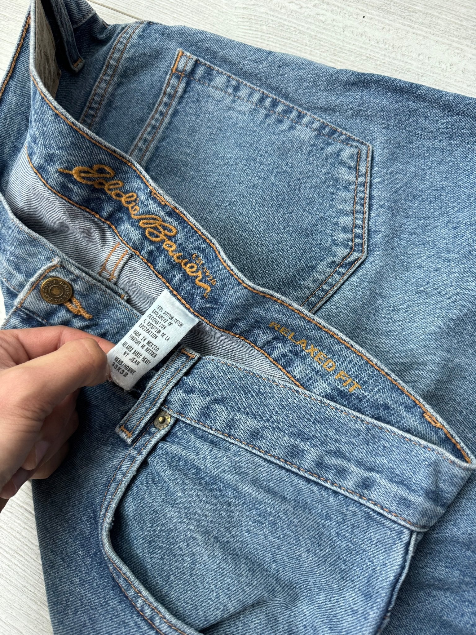 👖 Blugi Vintage Eddie Bauer Light Wash – W33 L32 (Relaxed Fit) - anbracaminte