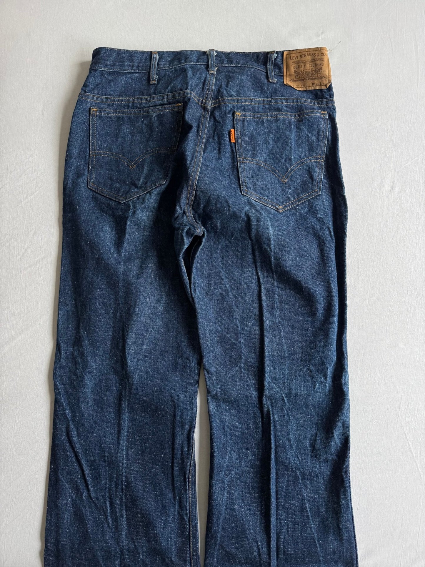 👖 Blugi vintage Levi’s 602 Big E / 1975 - Made in France - anbracaminte
