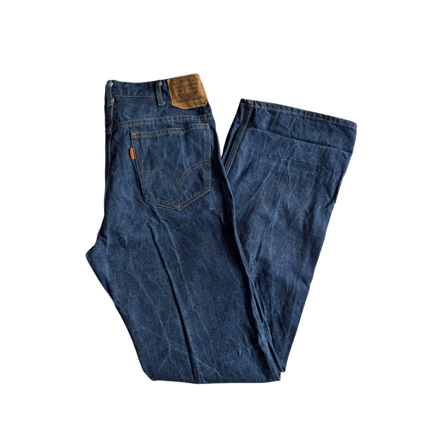 👖 Blugi vintage Levi’s 602 Big E / 1975 - Made in France - anbracaminte