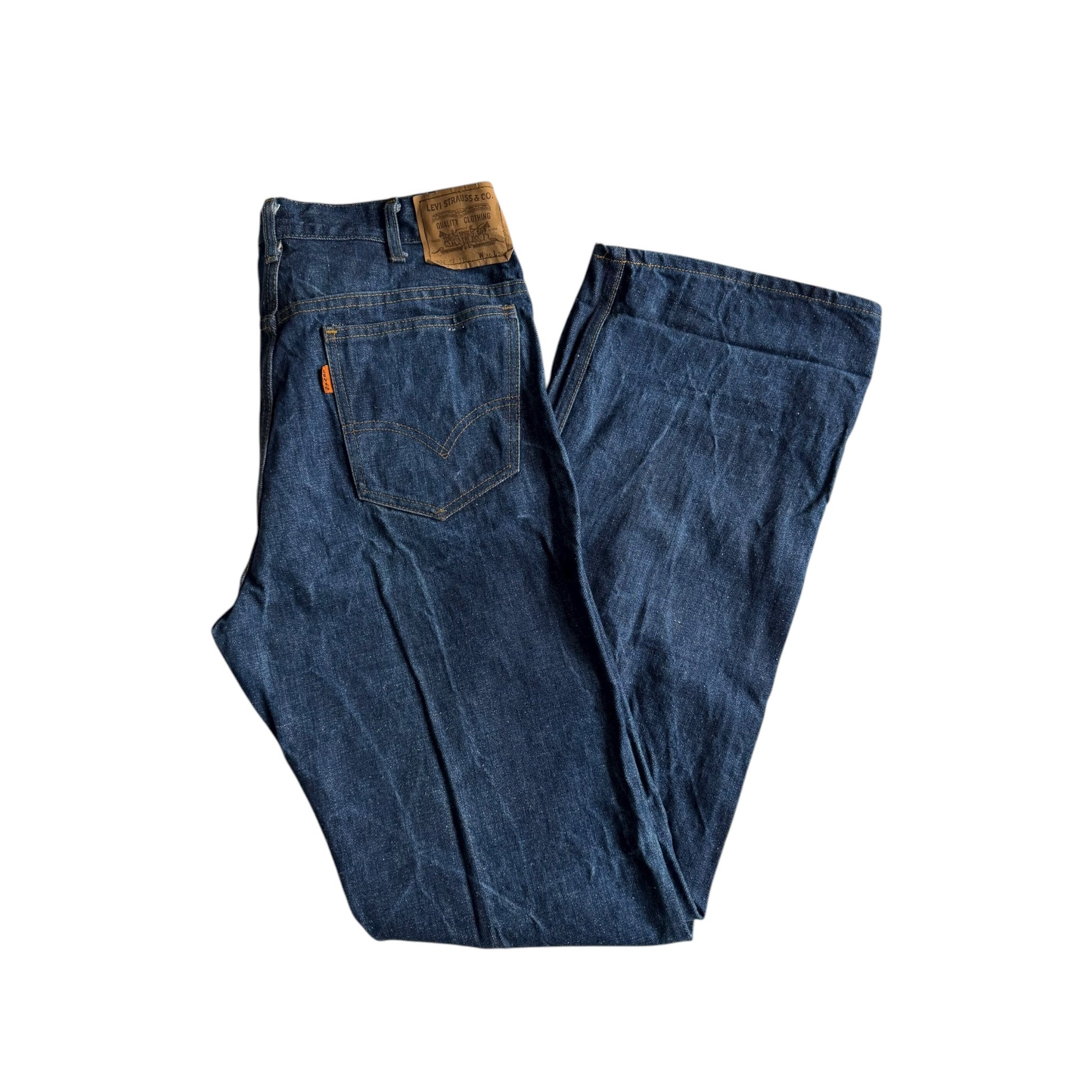 👖 Blugi vintage Levi’s 602 Big E / 1975 - Made in France - anbracaminte