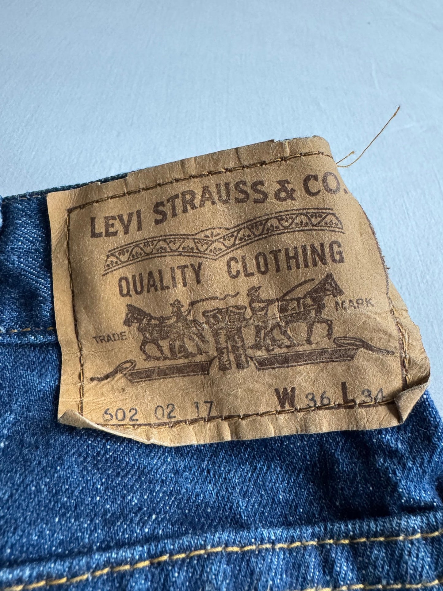 👖 Blugi vintage Levi’s 602 Big E / 1975 - Made in France - anbracaminte