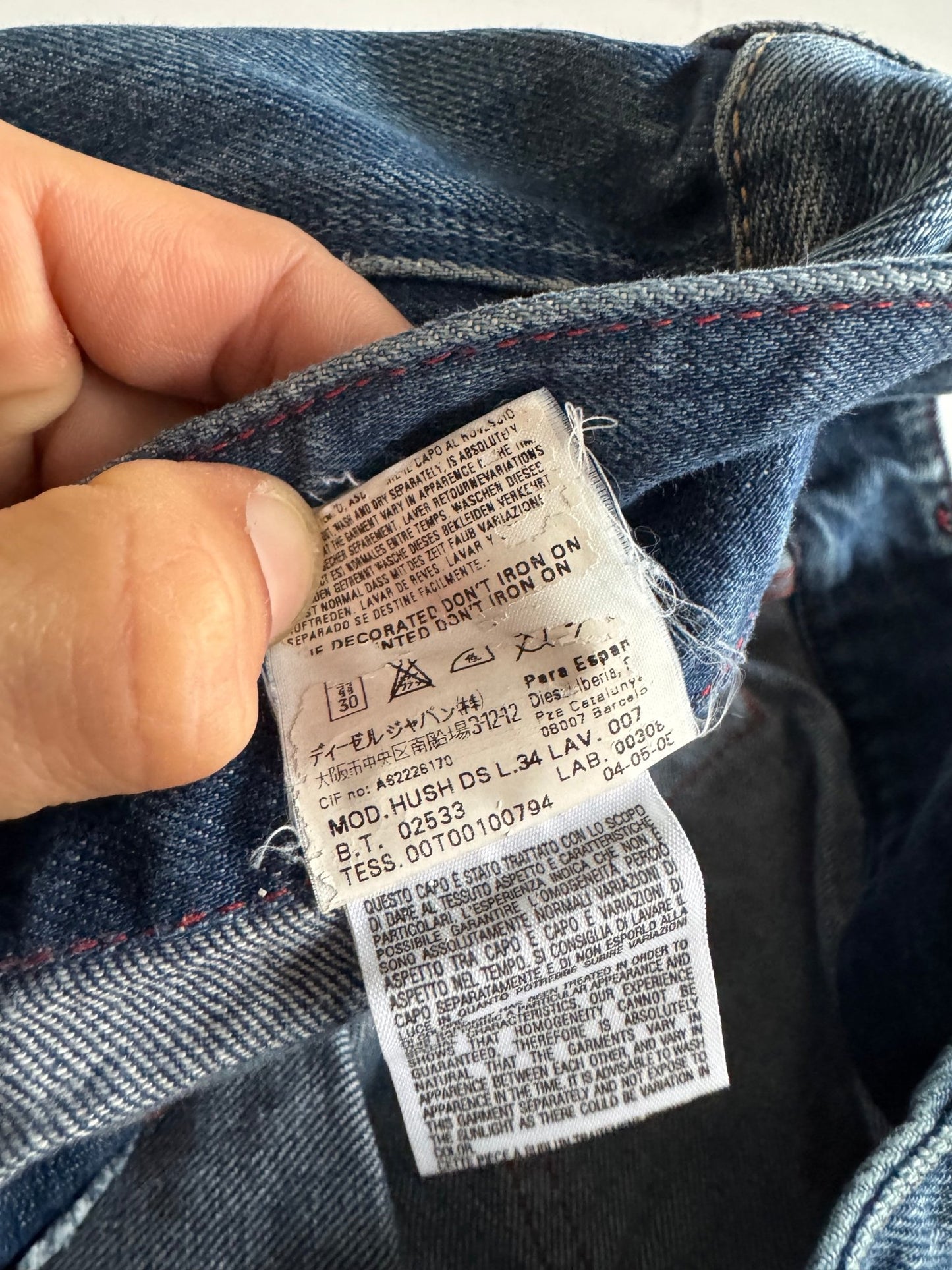 👖 Blugi Y2K Diesel Hush pentru femei – low waist, bootcut, mărimea US 28, Made in Italy - anbracaminte