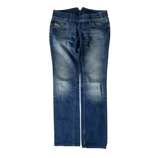 👖 Blugi Y2K Diesel Hush pentru femei – low waist, bootcut, mărimea US 28, Made in Italy - anbracaminte