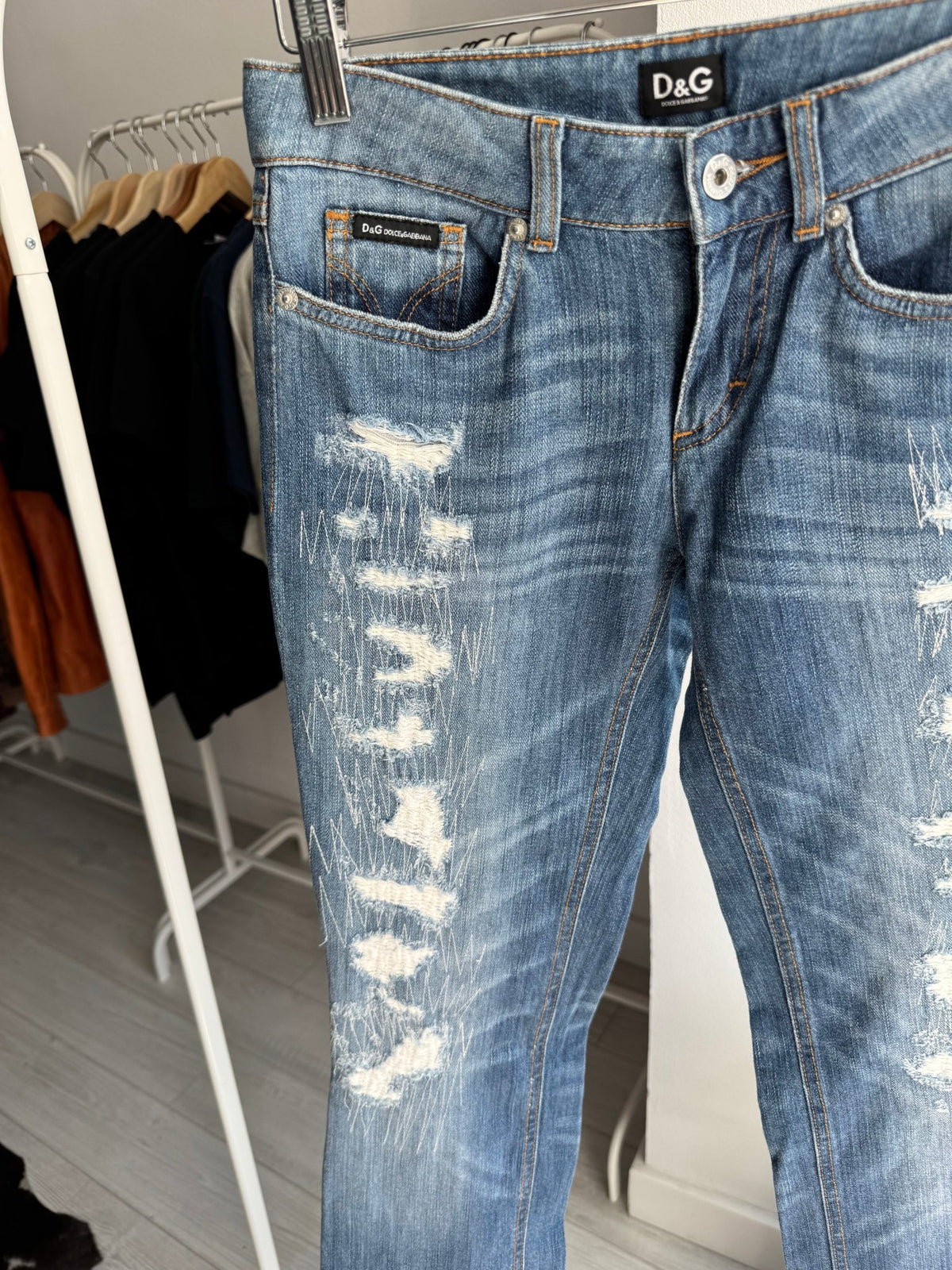 👖 Blugi Y2K Dolce & Gabbana Low Waisted Straight Fit – US 25 Damă - anbracaminte
