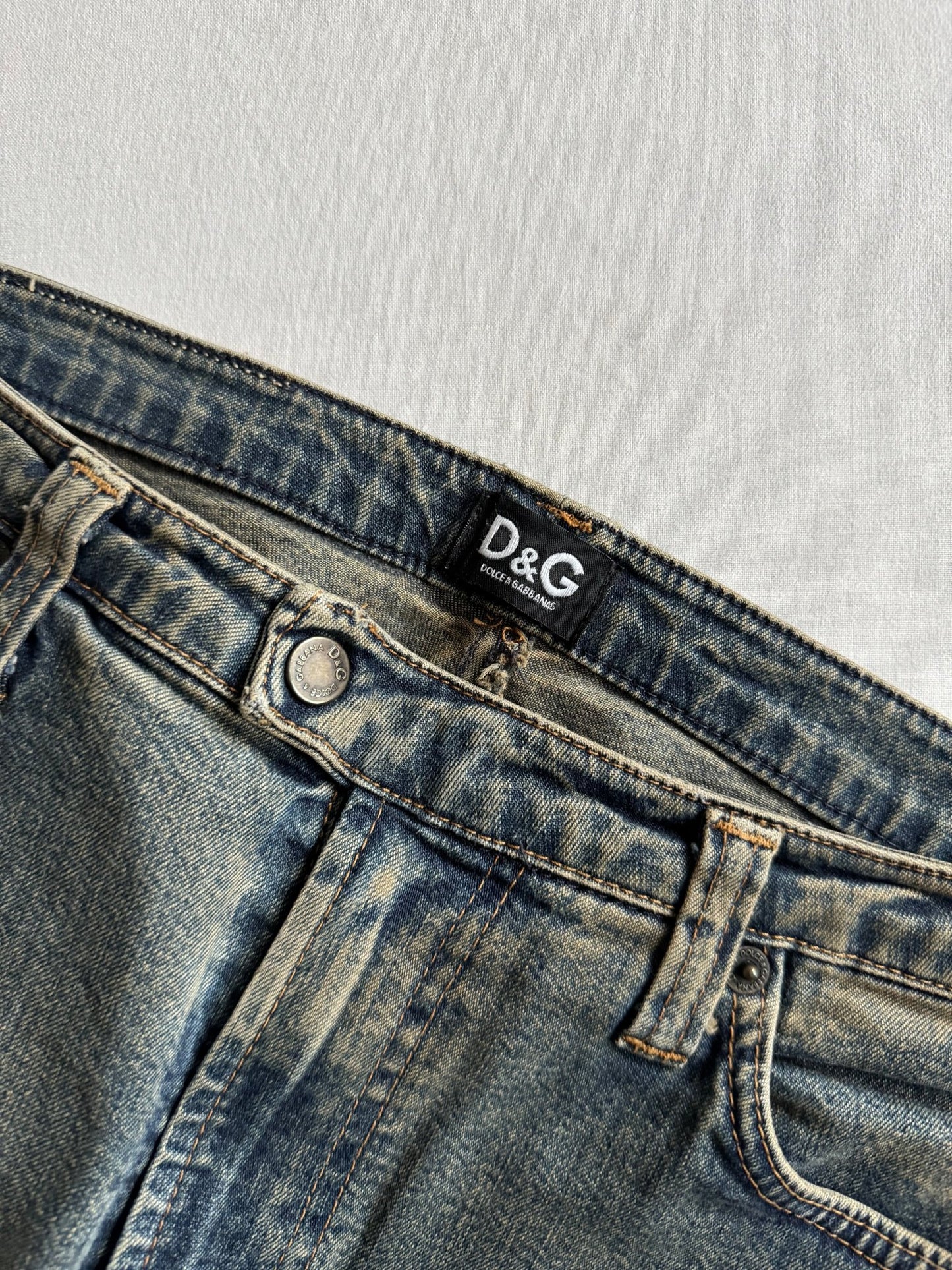👖 Blugi Y2K Dolce & Gabbana pentru femei – Sandy Wash, Regular / Bootcut Fit, Mărimea US 30 - anbracaminte