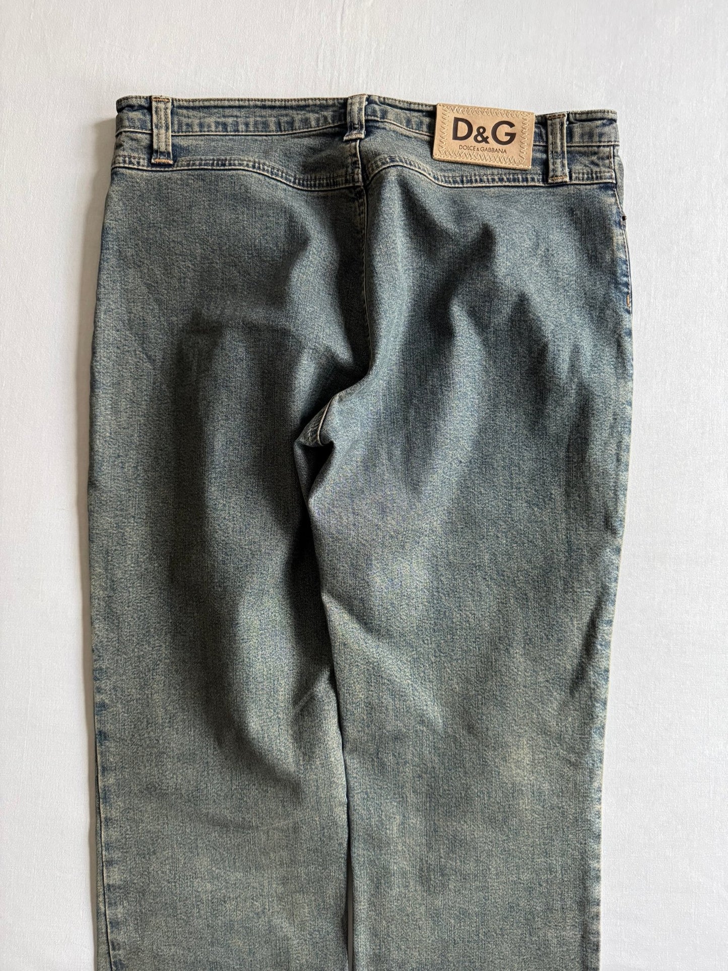 👖 Blugi Y2K Dolce & Gabbana pentru femei – Sandy Wash, Regular / Bootcut Fit, Mărimea US 30 - anbracaminte