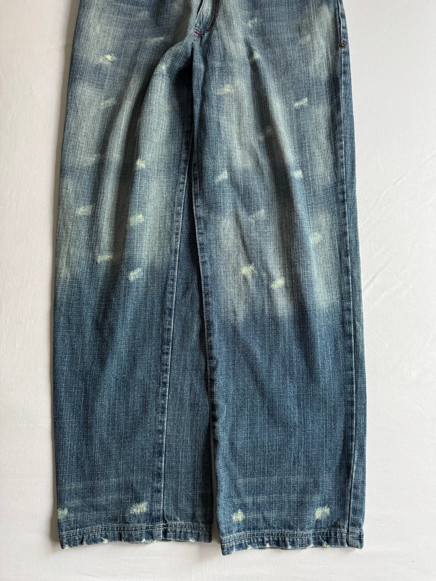 👖 Blugi Y2K Raw Blue Light Wash – Baggy Fit – W32 x L32 - anbracaminte