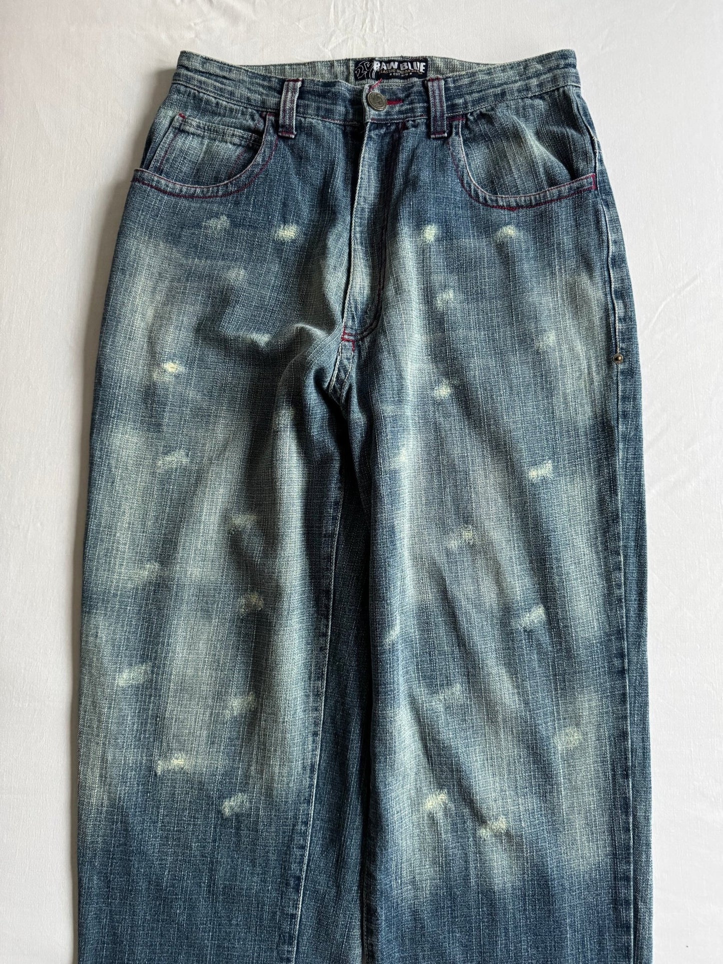 👖 Blugi Y2K Raw Blue Light Wash – Baggy Fit – W32 x L32 - anbracaminte