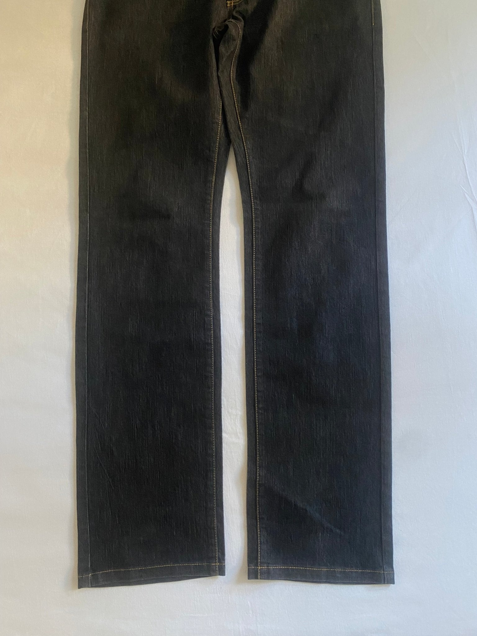 Blugi Y2K Versace din denim albastru închis – Mărimea 33 – Made in Italy - anbracaminte