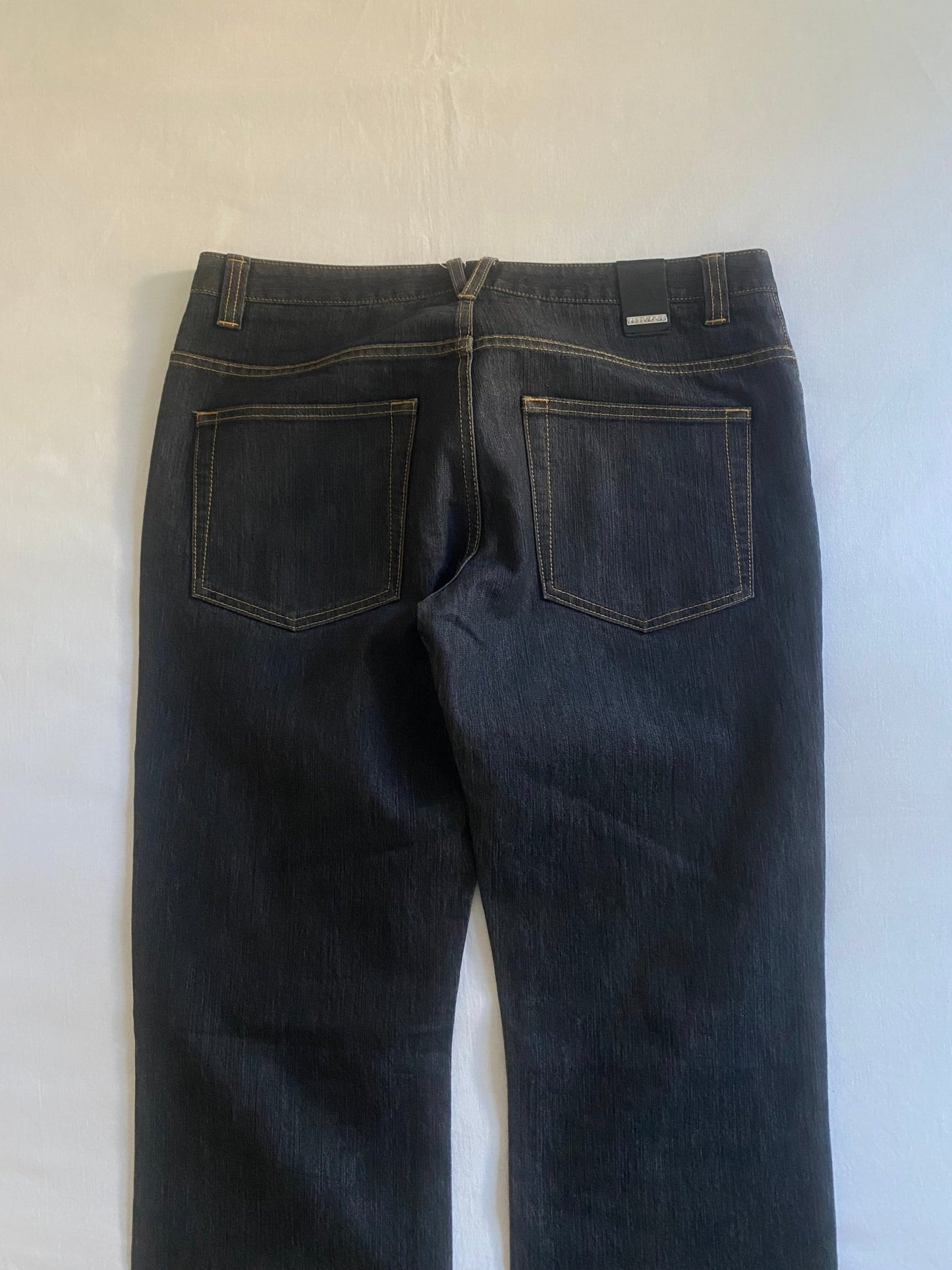 Blugi Y2K Versace din denim albastru închis – Mărimea 33 – Made in Italy - anbracaminte