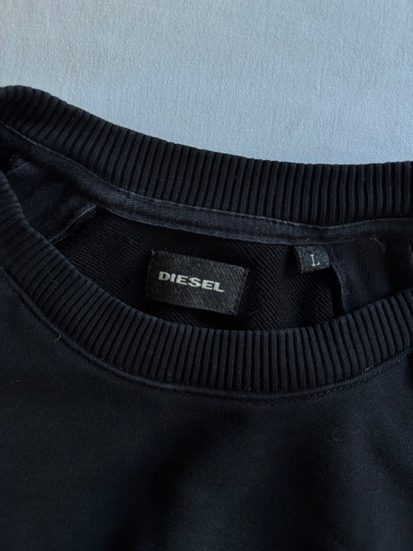 ⛽️ Bluză Diesel crewneck neagră cu fermoare – mărimea L - anbracaminte
