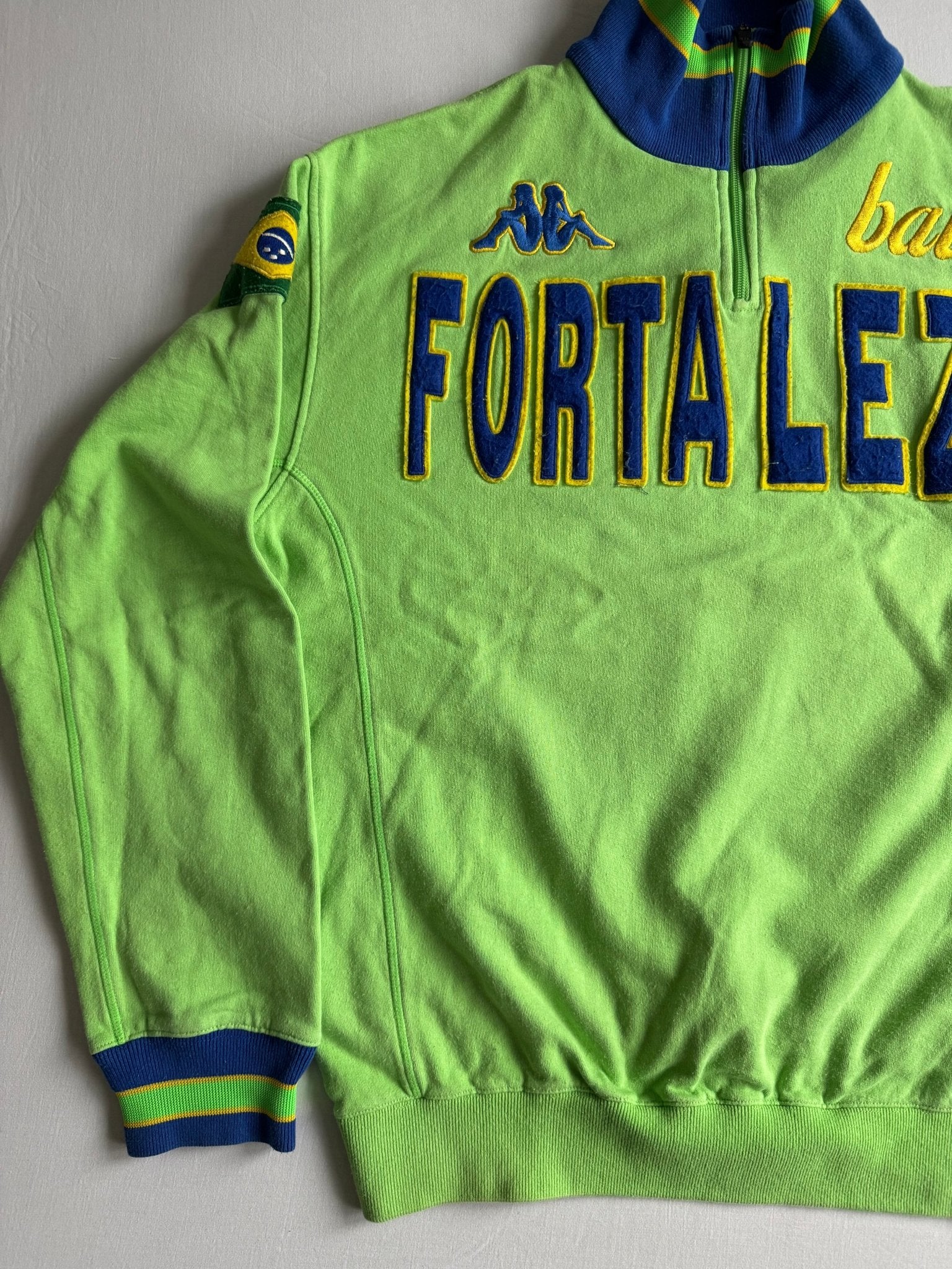 🇧🇷 Bluza Vintage Kappa Green Brazil Flag Quarter Zip – XL - anbracaminte