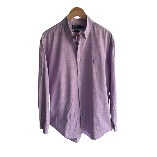 🐴 Cămașă Carouri Lila Polo Ralph Lauren Vintage | Relaxed Fit – L Bărbați - anbracaminte