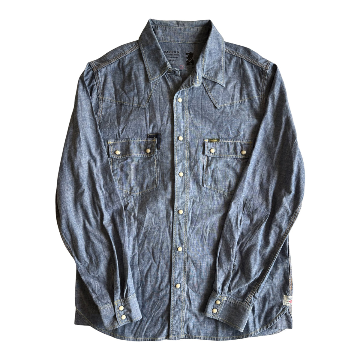 Cămașă Denim Barbour Steve McQueen Collection | Pearl Snap Buttons | L Bărbați - anbracaminte