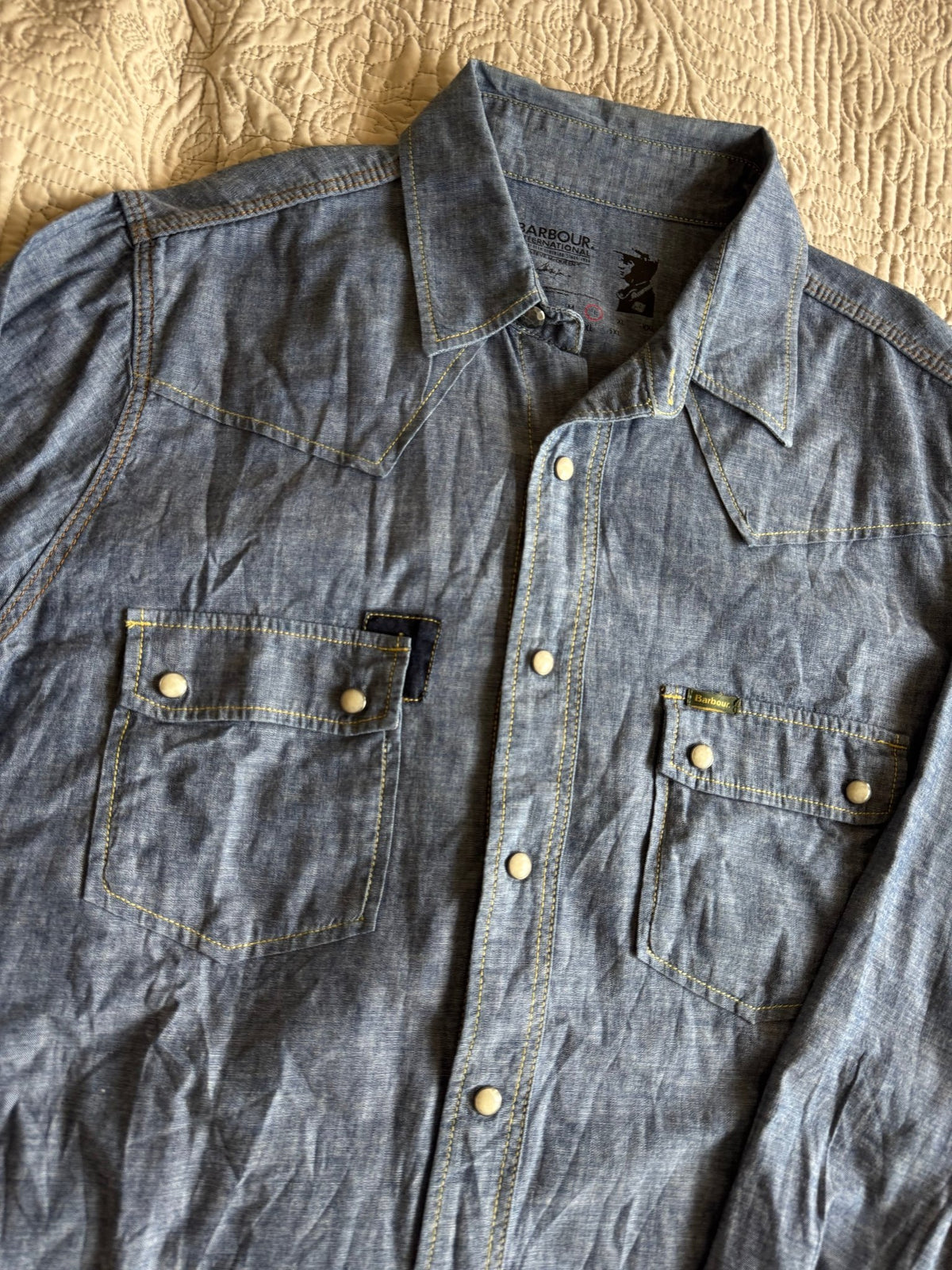Cămașă Denim Barbour Steve McQueen Collection | Pearl Snap Buttons | L Bărbați - anbracaminte