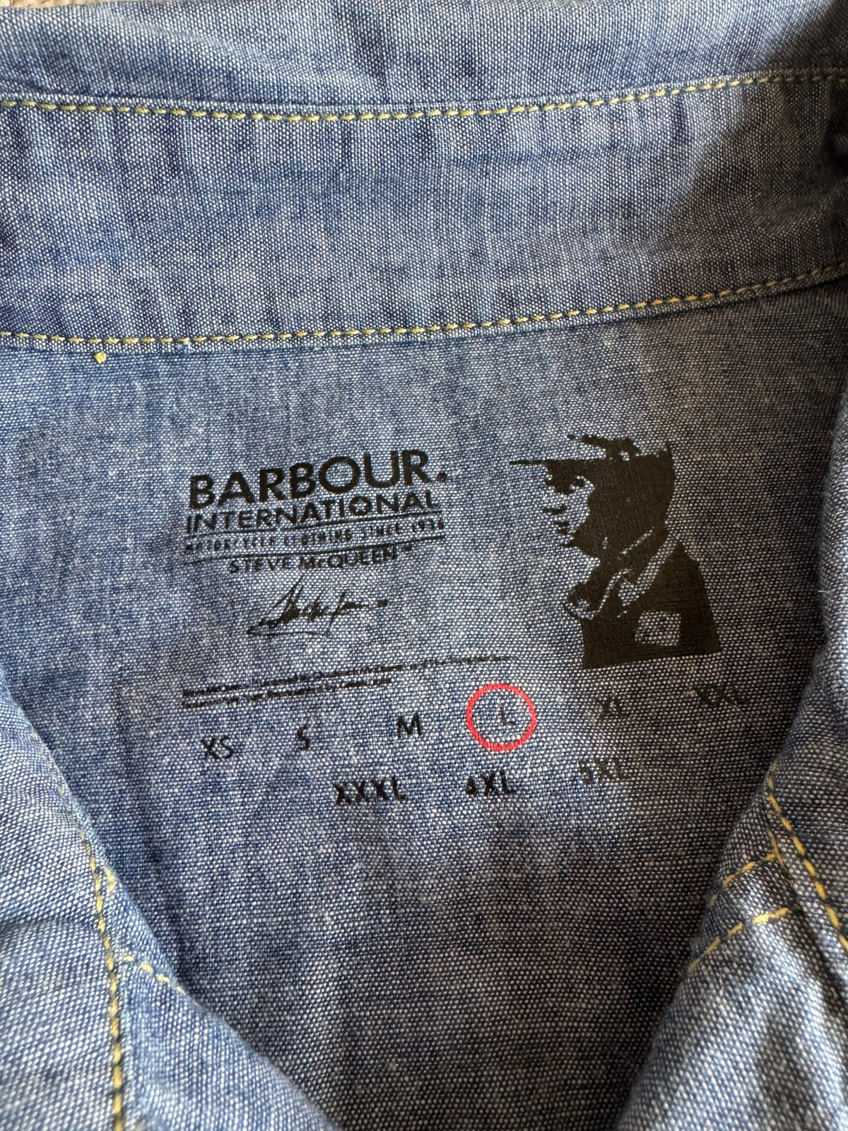 Cămașă Denim Barbour Steve McQueen Collection | Pearl Snap Buttons | L Bărbați - anbracaminte