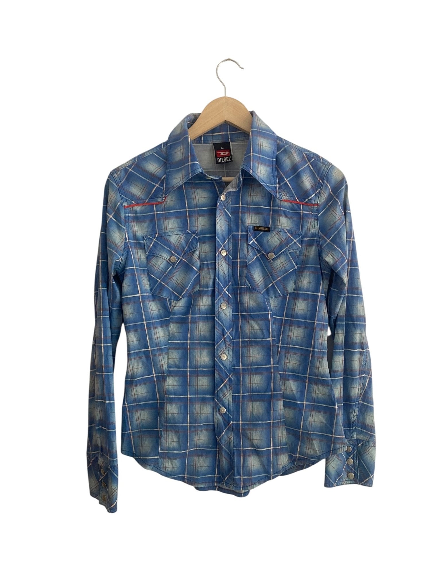 👚 Cămașă Diesel Printed Albastru – Mărime M (Femei) - anbracaminte