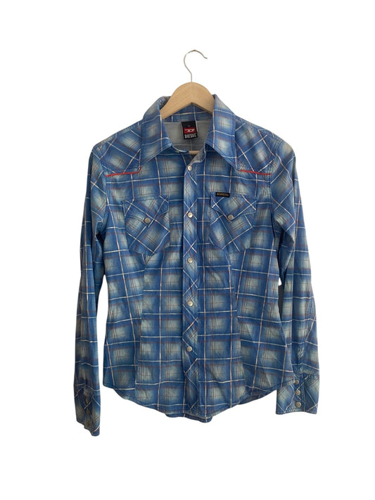👚 Cămașă Diesel Printed Albastru – Mărime M (Femei) - anbracaminte