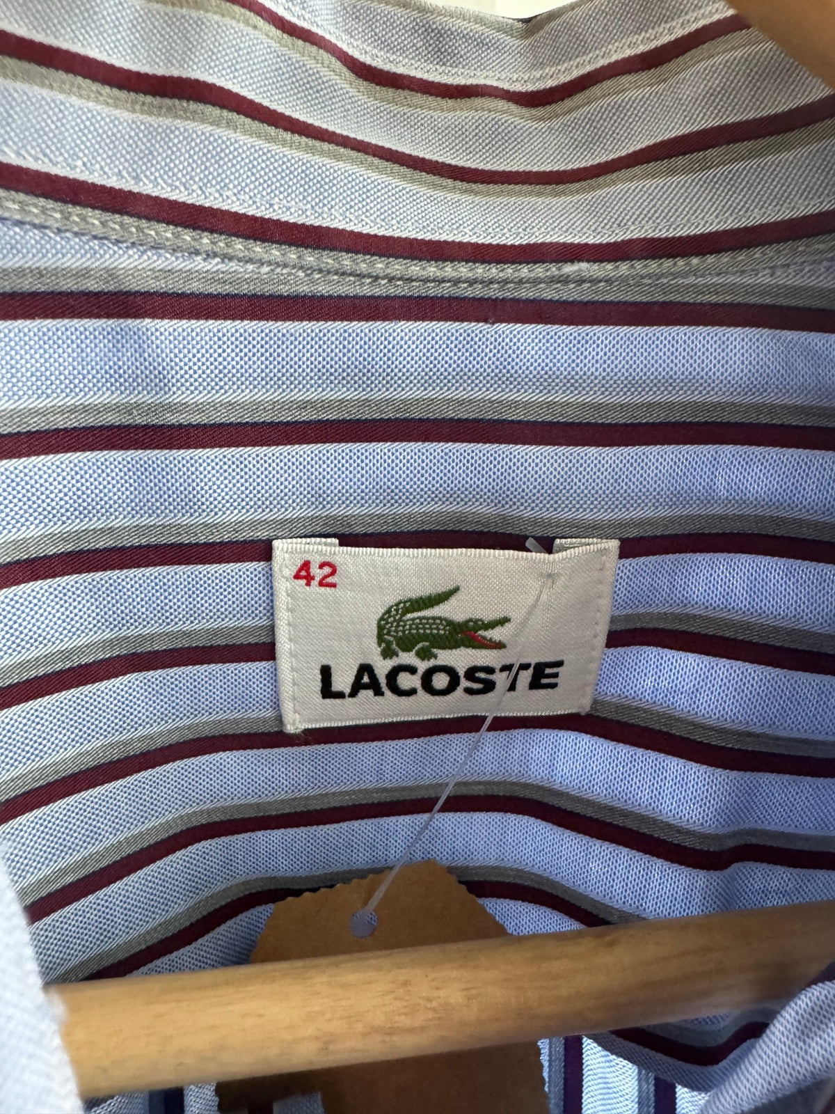 🐊 Cămașă Dungi Verticale Lacoste Vintage – L Bărbați - anbracaminte