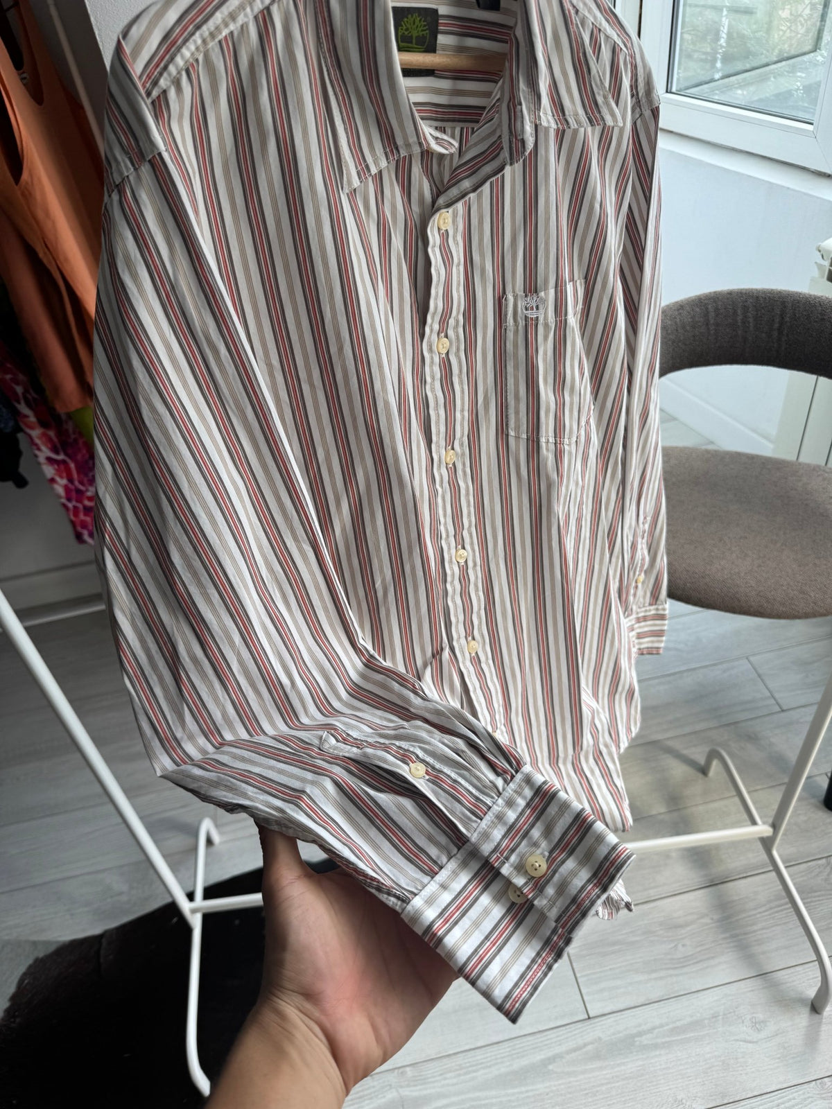 🪵 Cămașă Dungi Verticale Timberland Vintage | Relaxed Fit – L Bărbați - anbracaminte