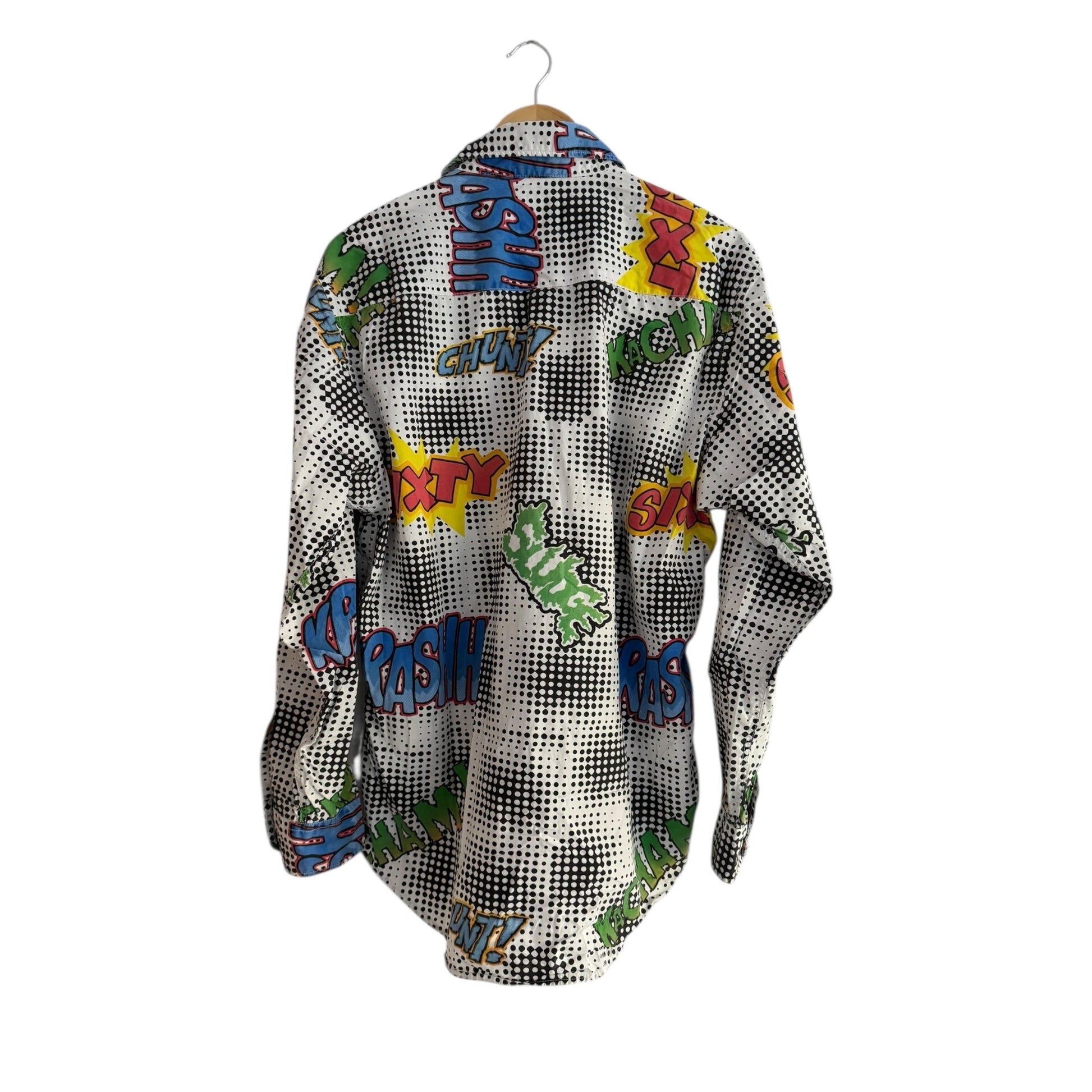 👕 Cămașă Energie cu imprimeu all - over alb - negru – Mărimea L – Made in Italy - anbracaminte