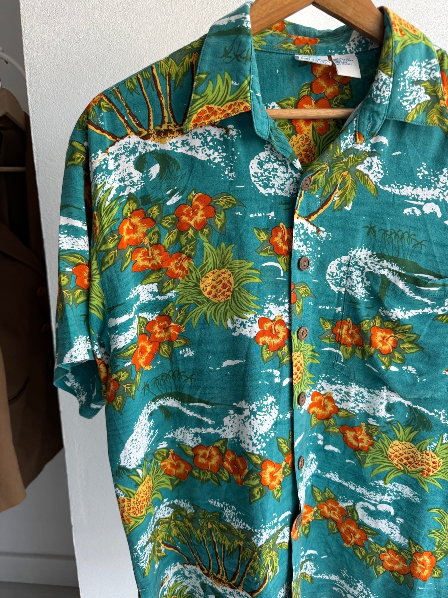 🌺 Cămașă Hawaiiană Vintage Bărbați din Rayon – S - anbracaminte