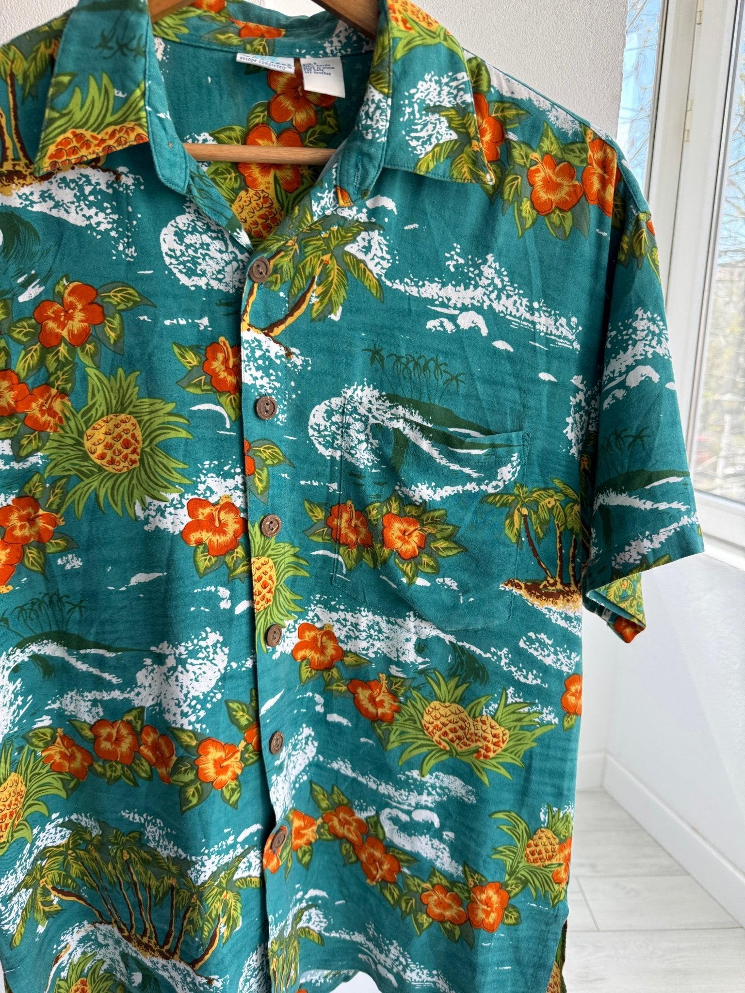 🌺 Cămașă Hawaiiană Vintage Bărbați din Rayon – S - anbracaminte