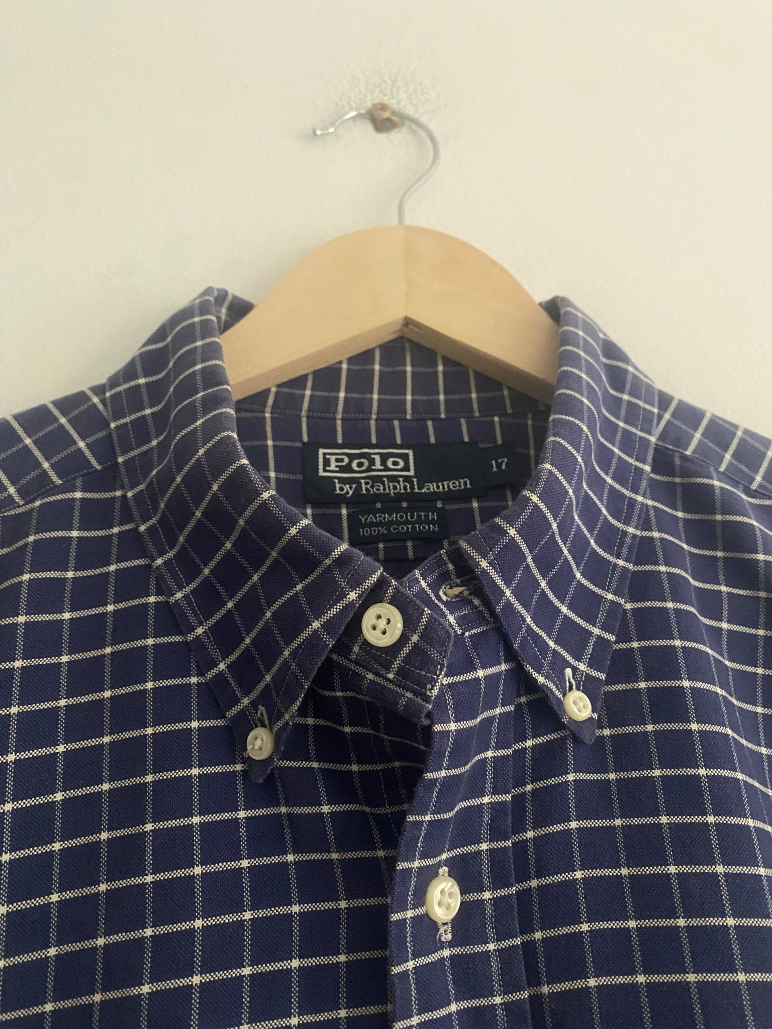 Cămașă Polo by Ralph Lauren – Carouri Navy, Bumbac Gros, Mărime XL (17) - anbracaminte