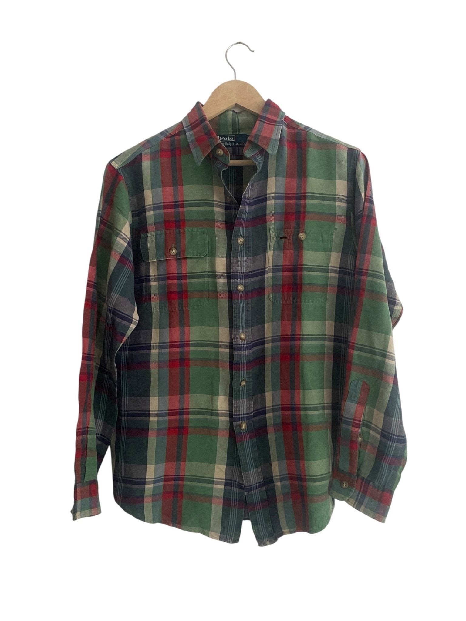 Cămașă Polo by Ralph Lauren – Flanelă Rugged din In și Mătase, Mărime M - anbracaminte