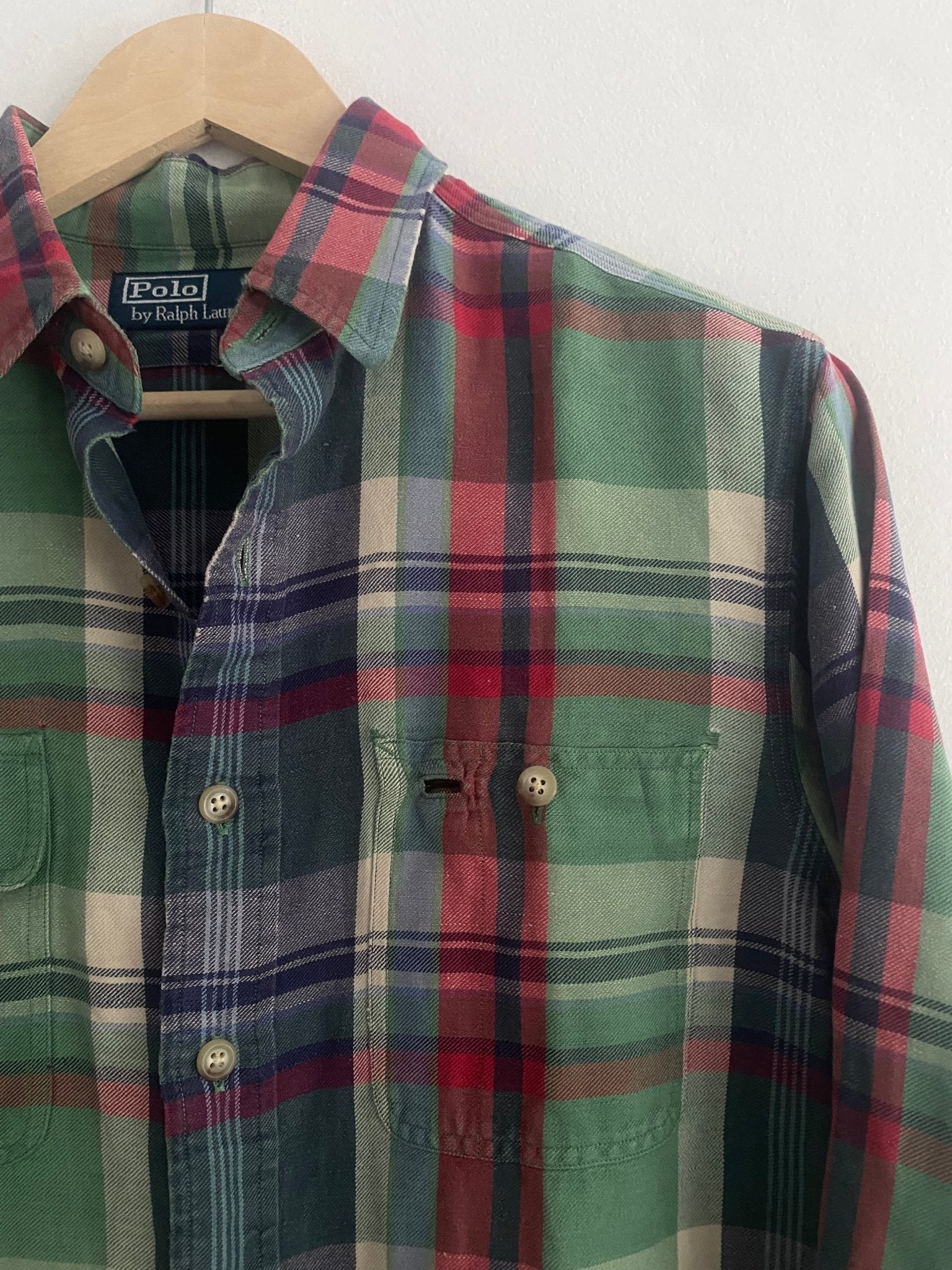 Cămașă Polo by Ralph Lauren – Flanelă Rugged din In și Mătase, Mărime M - anbracaminte