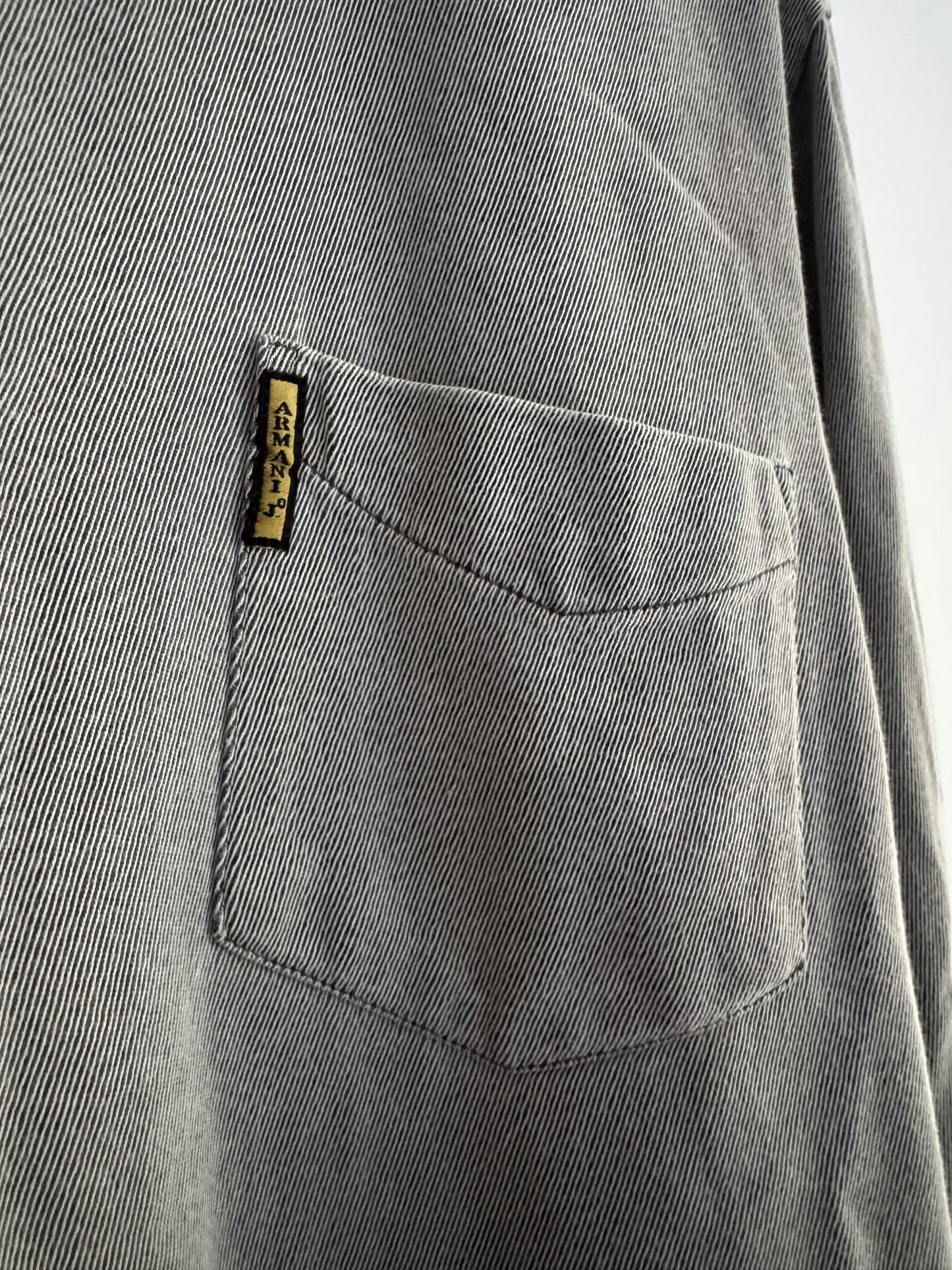 🦅 👔 Cămașă Vintage Armani gri metalic – Mărimea XL – Made in Romania - anbracaminte