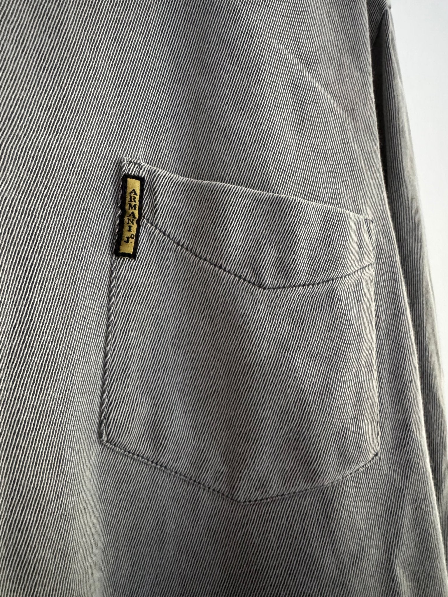 🦅 👔 Cămașă Vintage Armani gri metalic – Mărimea XL – Made in Romania - anbracaminte