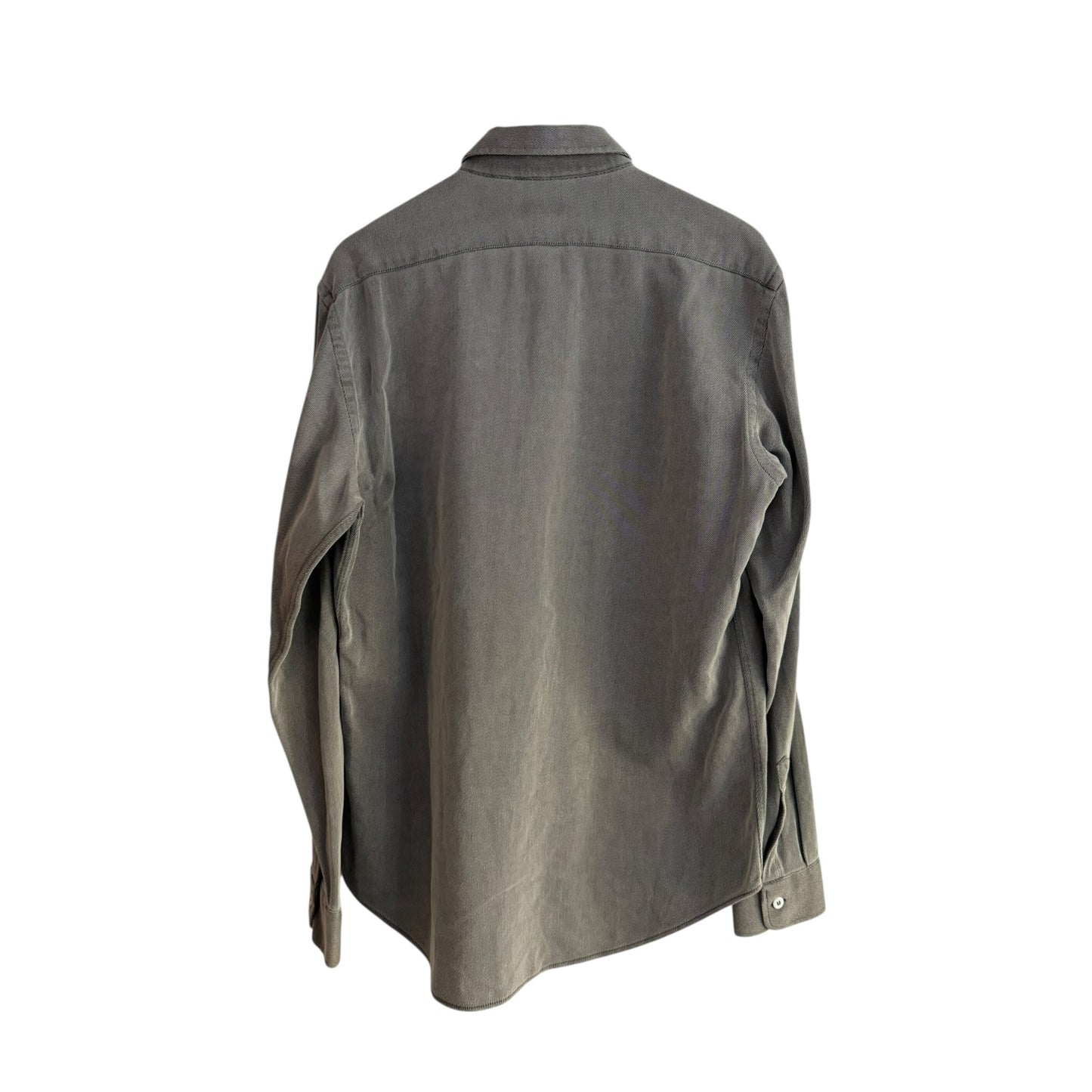 🦅 👔 Cămașă Vintage Armani gri metalic – Mărimea XL – Made in Romania - anbracaminte