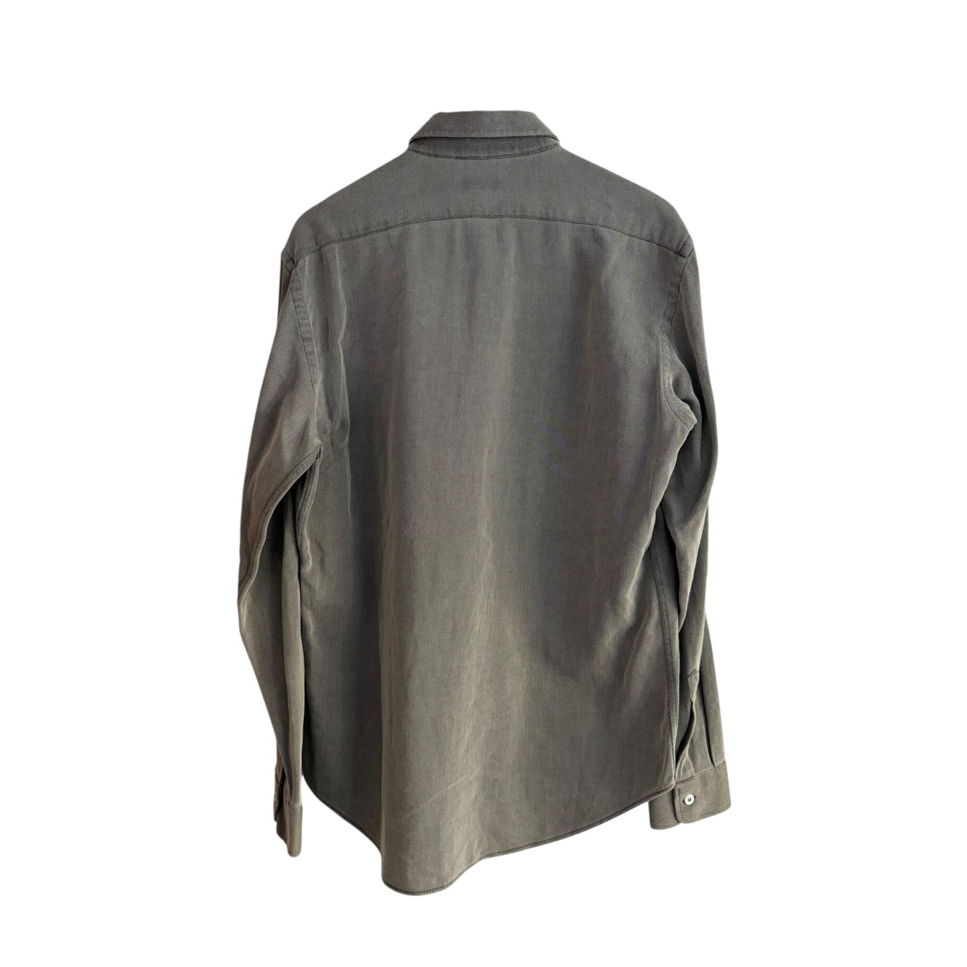 🦅 👔 Cămașă Vintage Armani gri metalic – Mărimea XL – Made in Romania - anbracaminte