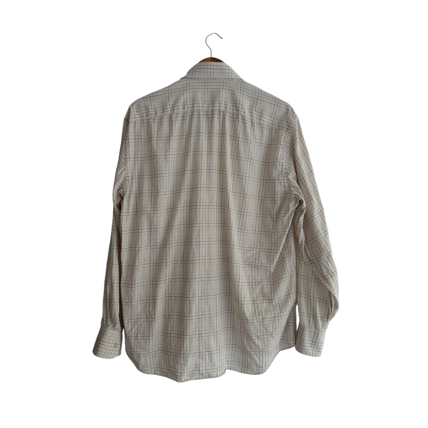 👔 Cămașă vintage Balmain albă în carouri (Mărime L) - anbracaminte
