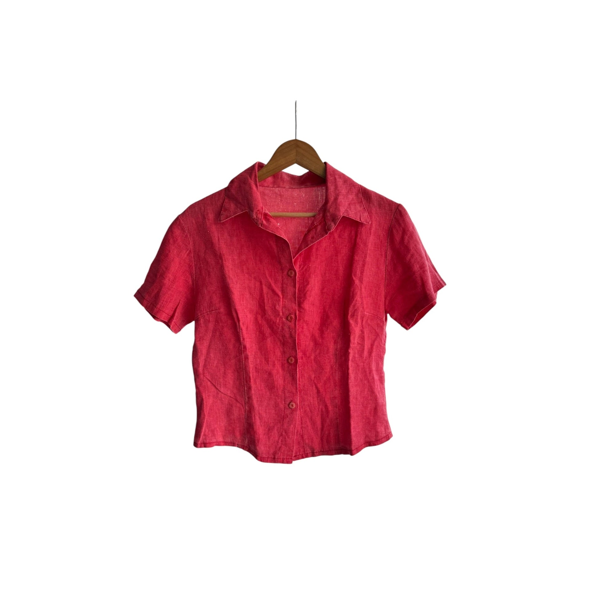 🍒 Cămașă Vintage Damă din In Roșu – S – Made in Italy - anbracaminte