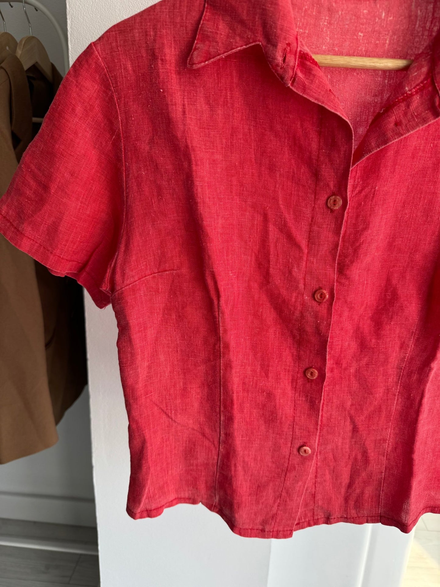 🍒 Cămașă Vintage Damă din In Roșu – S – Made in Italy - anbracaminte
