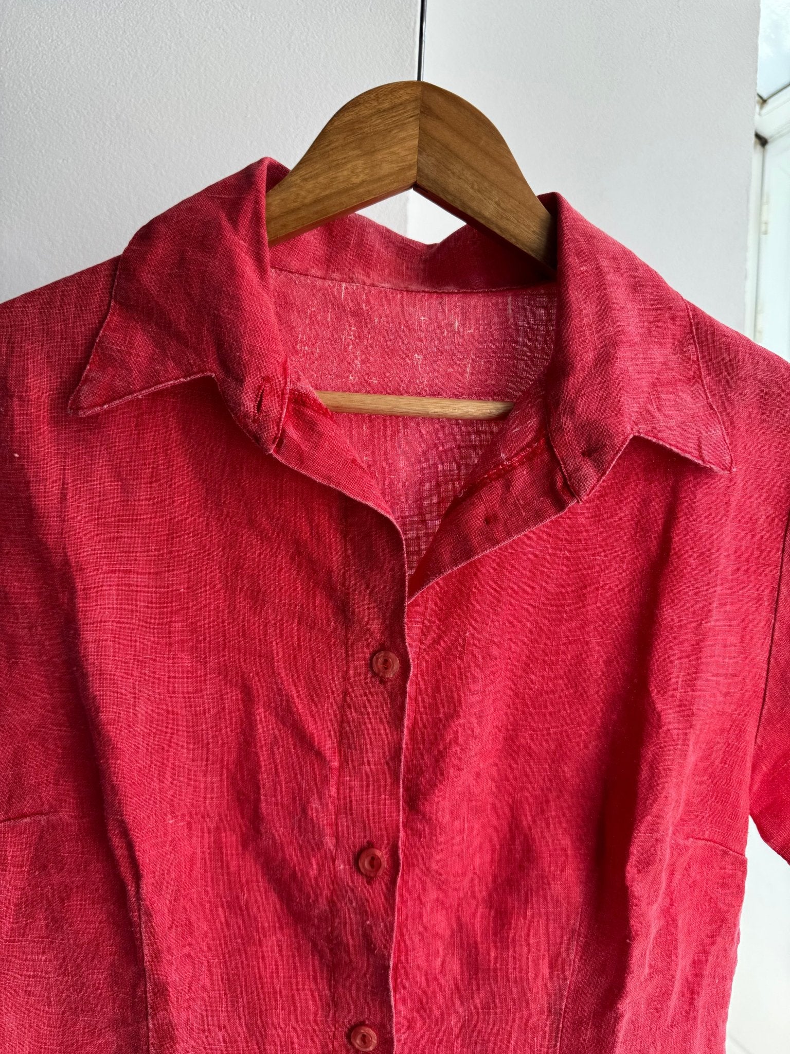 🍒 Cămașă Vintage Damă din In Roșu – S – Made in Italy - anbracaminte