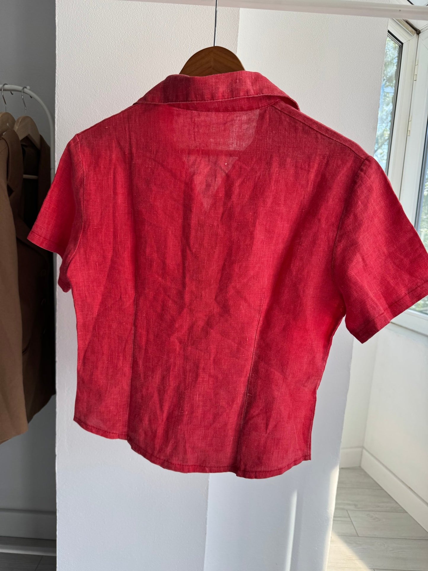 🍒 Cămașă Vintage Damă din In Roșu – S – Made in Italy - anbracaminte