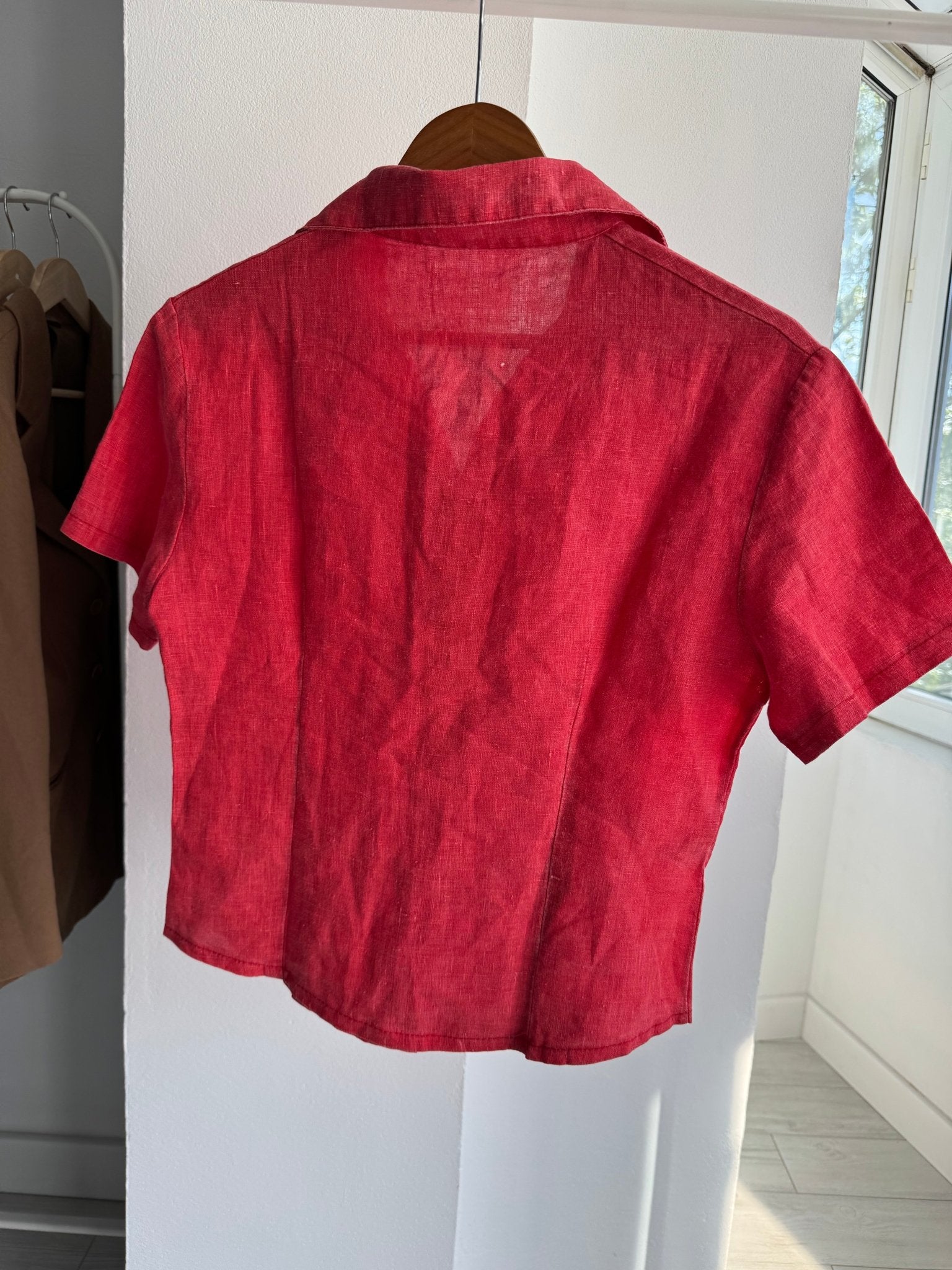 🍒 Cămașă Vintage Damă din In Roșu – S – Made in Italy - anbracaminte