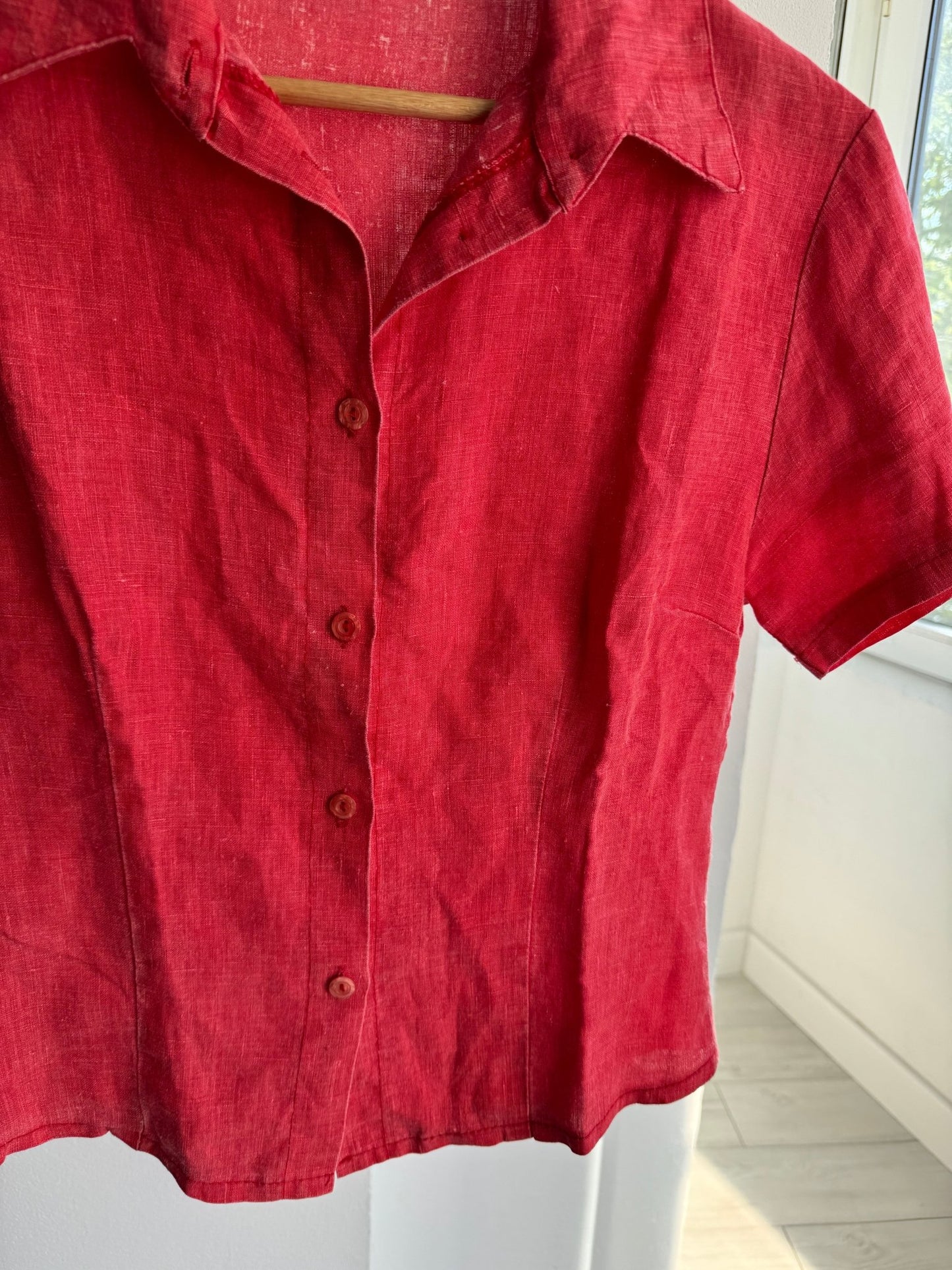🍒 Cămașă Vintage Damă din In Roșu – S – Made in Italy - anbracaminte