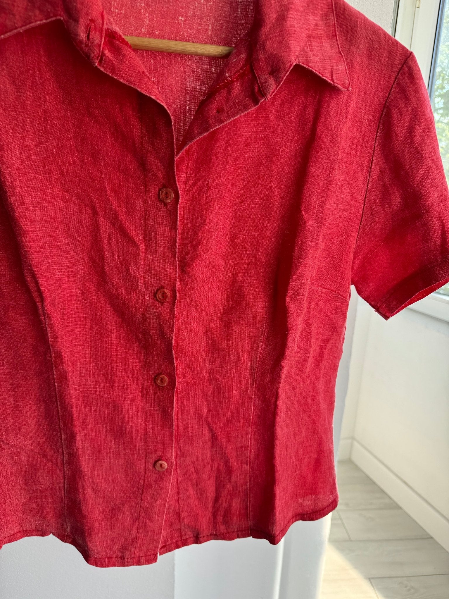 🍒 Cămașă Vintage Damă din In Roșu – S – Made in Italy - anbracaminte