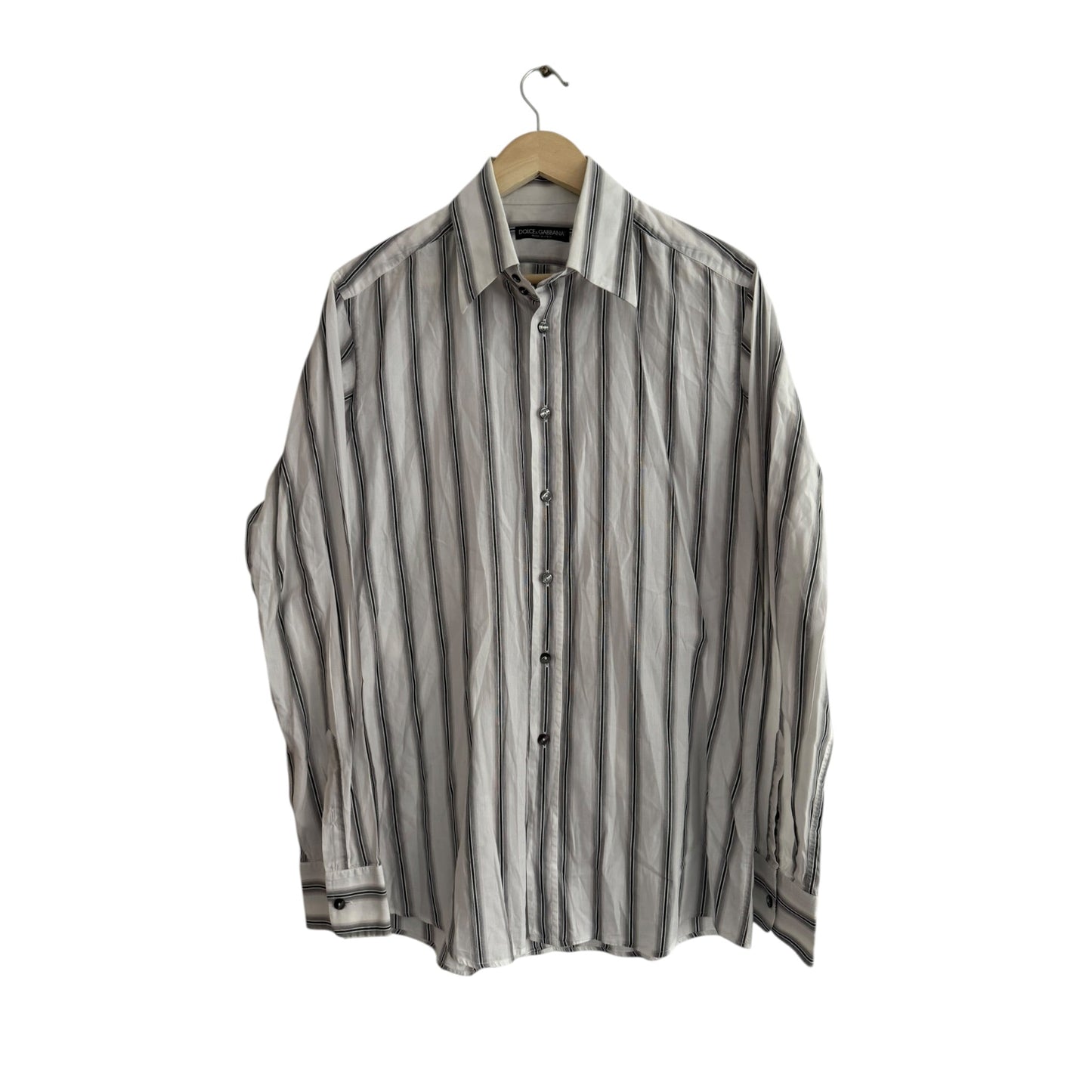 👔 Cămașă Vintage Dolce & Gabbana în Dungi – Bărbați | L | Made in Italy - anbracaminte