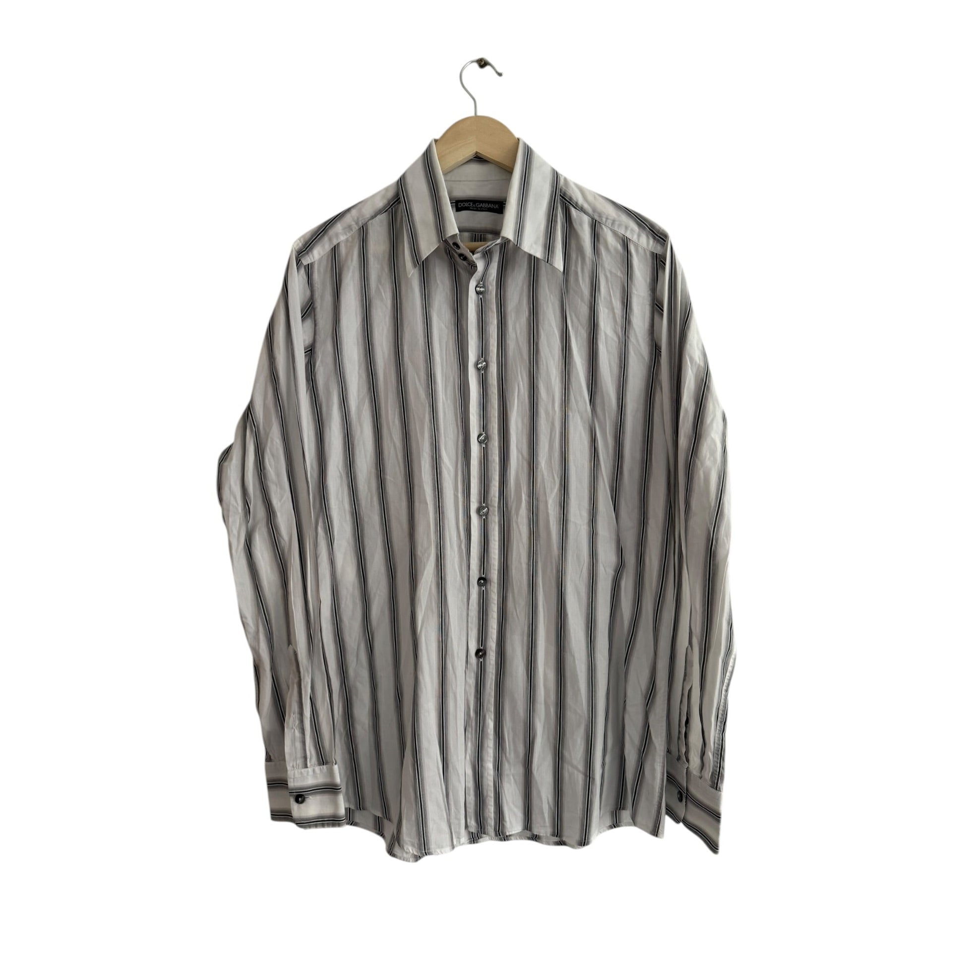 👔 Cămașă Vintage Dolce & Gabbana în Dungi – Bărbați | L | Made in Italy - anbracaminte