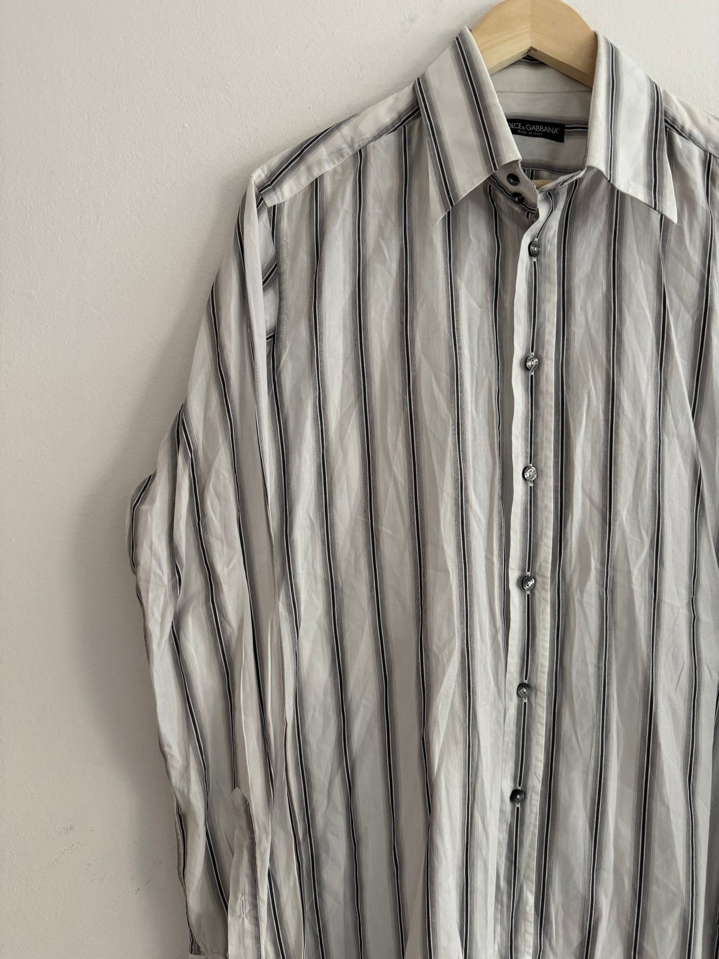 👔 Cămașă Vintage Dolce & Gabbana în Dungi – Bărbați | L | Made in Italy - anbracaminte