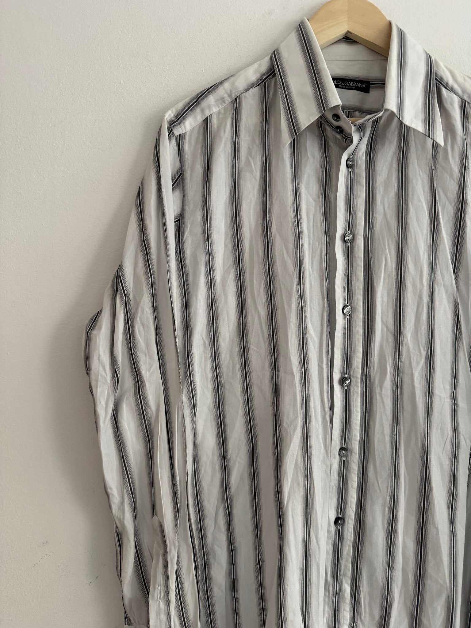 👔 Cămașă Vintage Dolce & Gabbana în Dungi – Bărbați | L | Made in Italy - anbracaminte